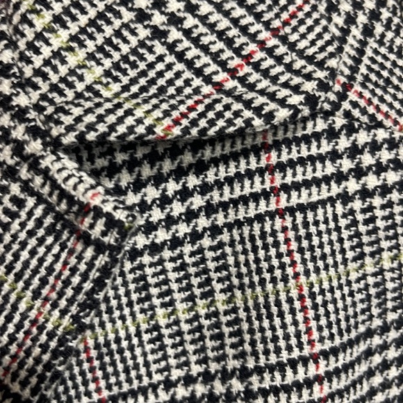 Trina Turk Blazer Plaid Wool Blend Cropped Fully Lined 3/4 Sleeve 3-Button - Picture 9 of 12